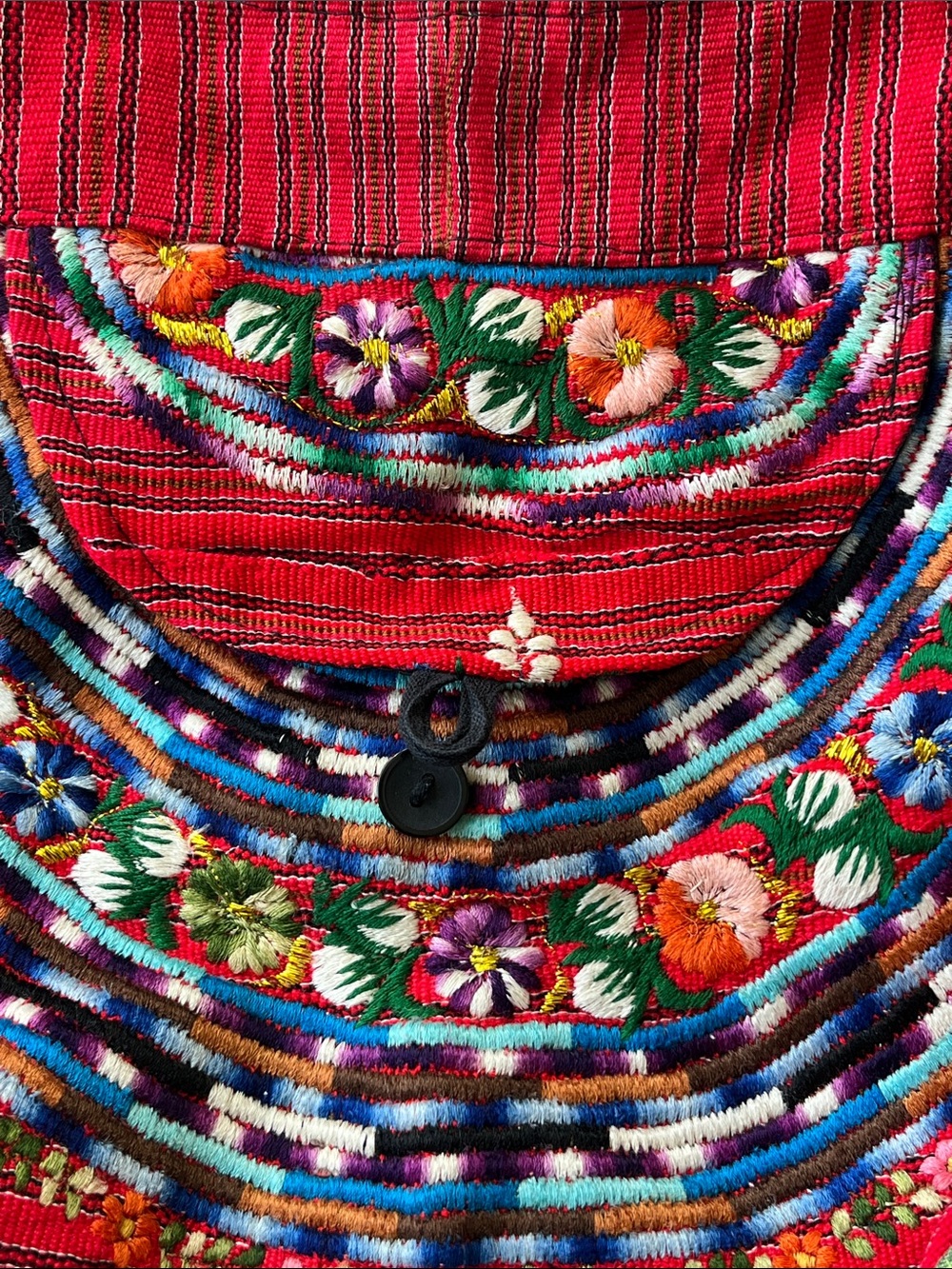 Handcrafted Embroidered Crossbody Bag Zip Closure Pocket Boho Padded Strap - Picture 4 of 15
